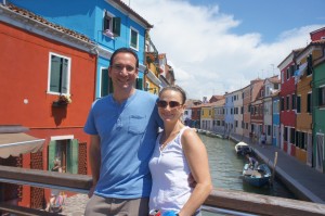 My wife, Stephanie, and I enjoying Burano. No plague around.